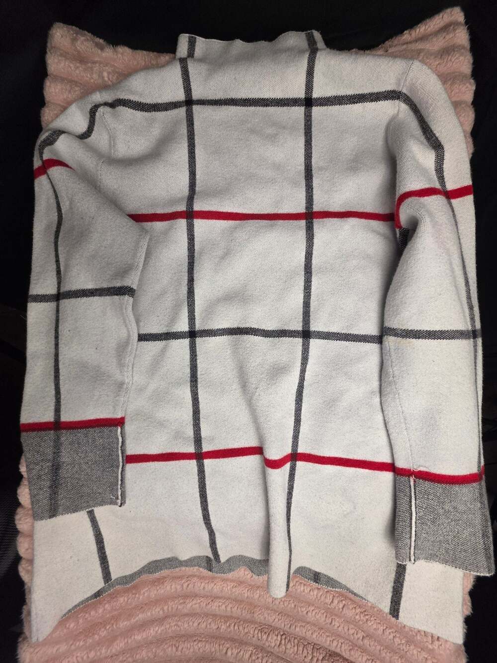 Tahari Windowpane Grid Mock Neck Sweater